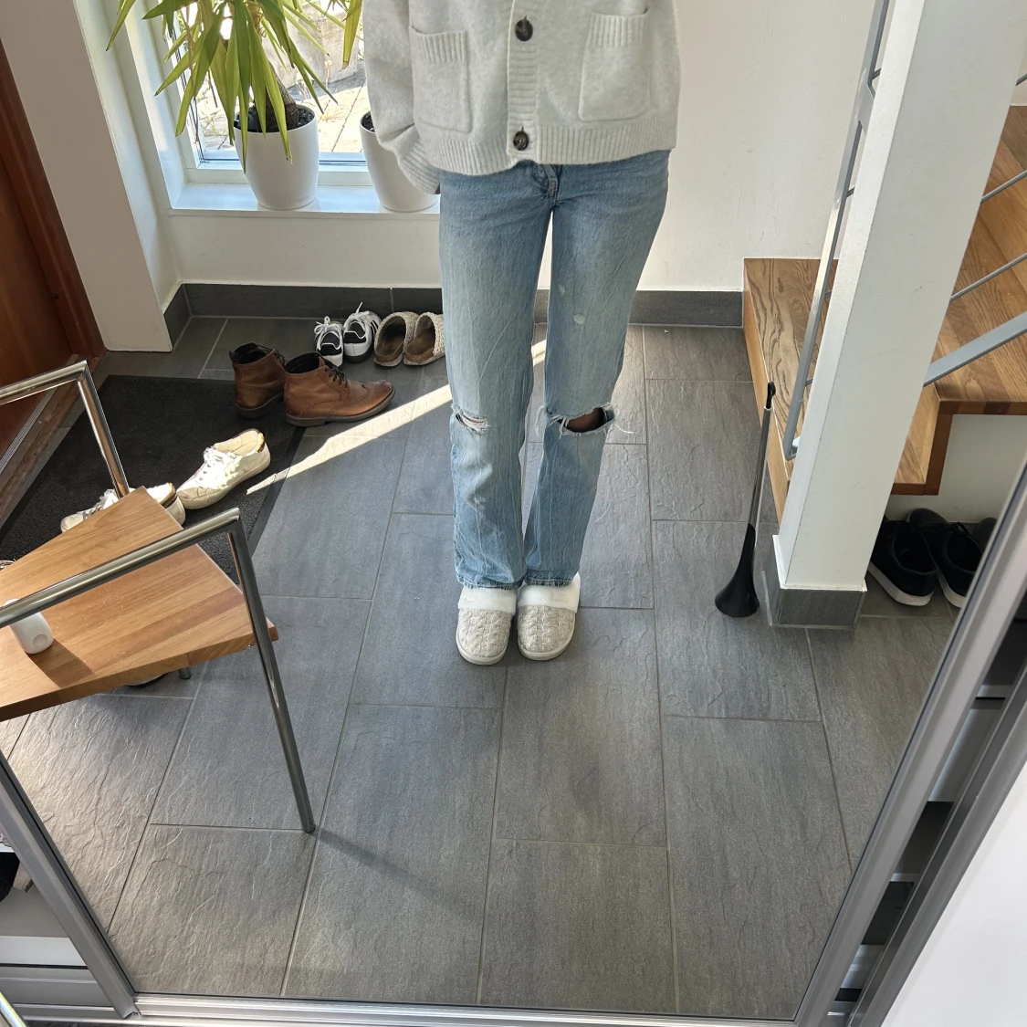 Mid waist straight jeans - 90