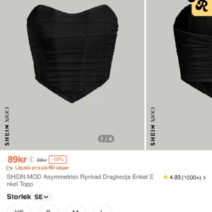 Svart korsett topp - Super fin och skön topp från shein säljer då den var för liten tyvärr.