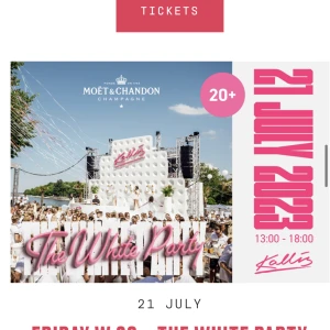Kallis white party v.29  - Säljer fyra biljjeter till whiteparty 