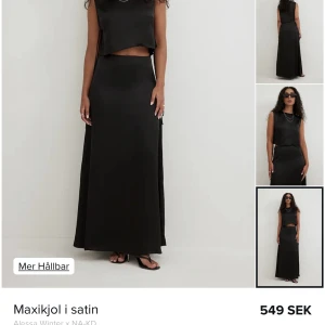 Svart maxikjol  - Maxikjol i satin, köpt för 549kr