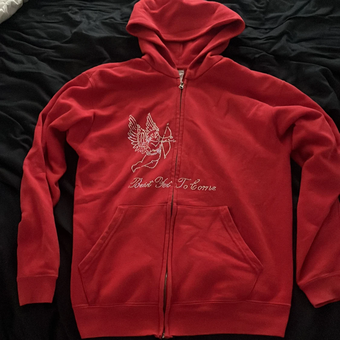 Rhinstone zip Hoodie 