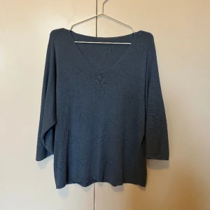 Blå tröja - Söt skön tröja med hjärtan 💕. Aldrig använd köpt second hand. Saknar lapp så vet inte vilket märke den är. ☺️☺️