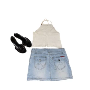 Vit topp - Vit stickad topp !