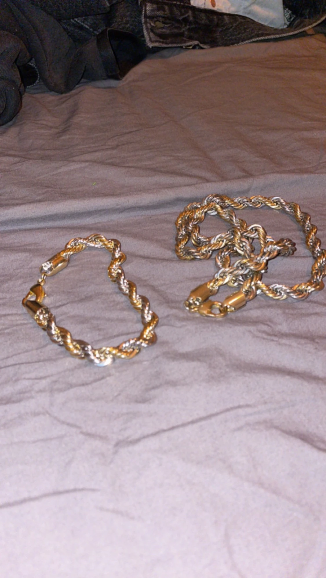 Silver guld cordell armband och halsband