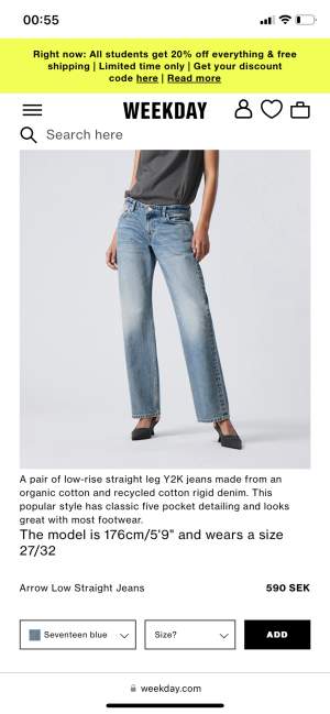 nästintill oanvända arrow jeans från weekday, därav nyskick. hör av er privat till mig vid frågor💕nypris 590kr