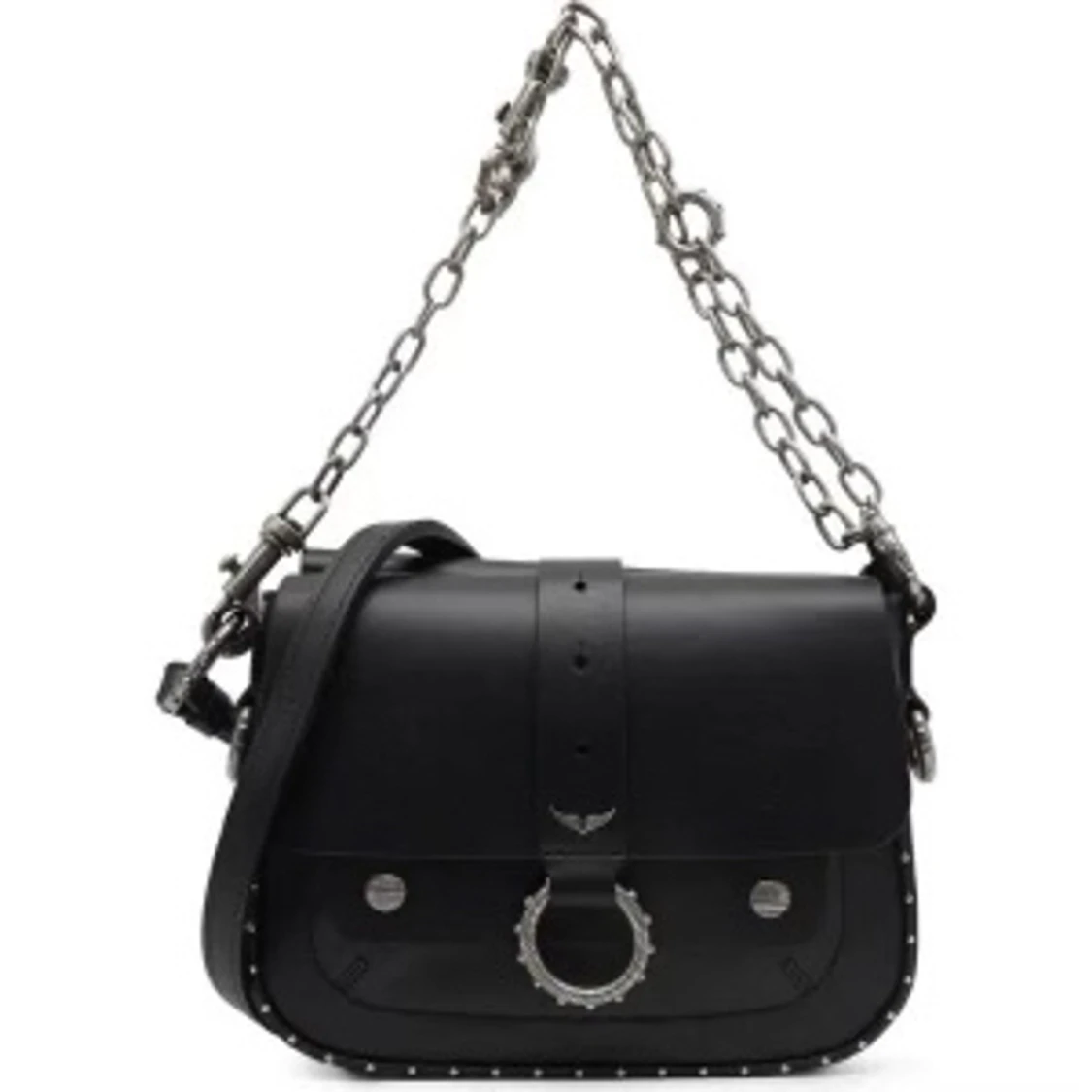 Zadig Voltaire X Kate Moss väska svart läder med kedja - 91