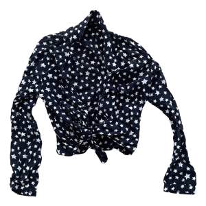 Zara top with stars, worn but in good condition, navy