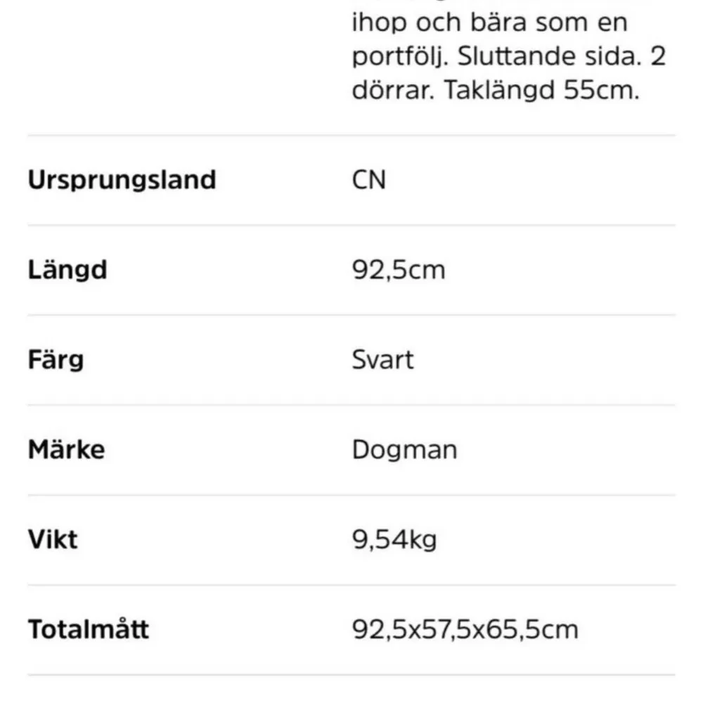 Väldigt fin oanvänd hundbur, köpt för ungefär 6mån för original priset men kvittot är ej kvar tyvärr. Hunden är rädd för den så den har endast stått här.  Instagram @c.a1f Hör av er ifall du är intresserad eller har fler frågor! Mvh . Övrigt.