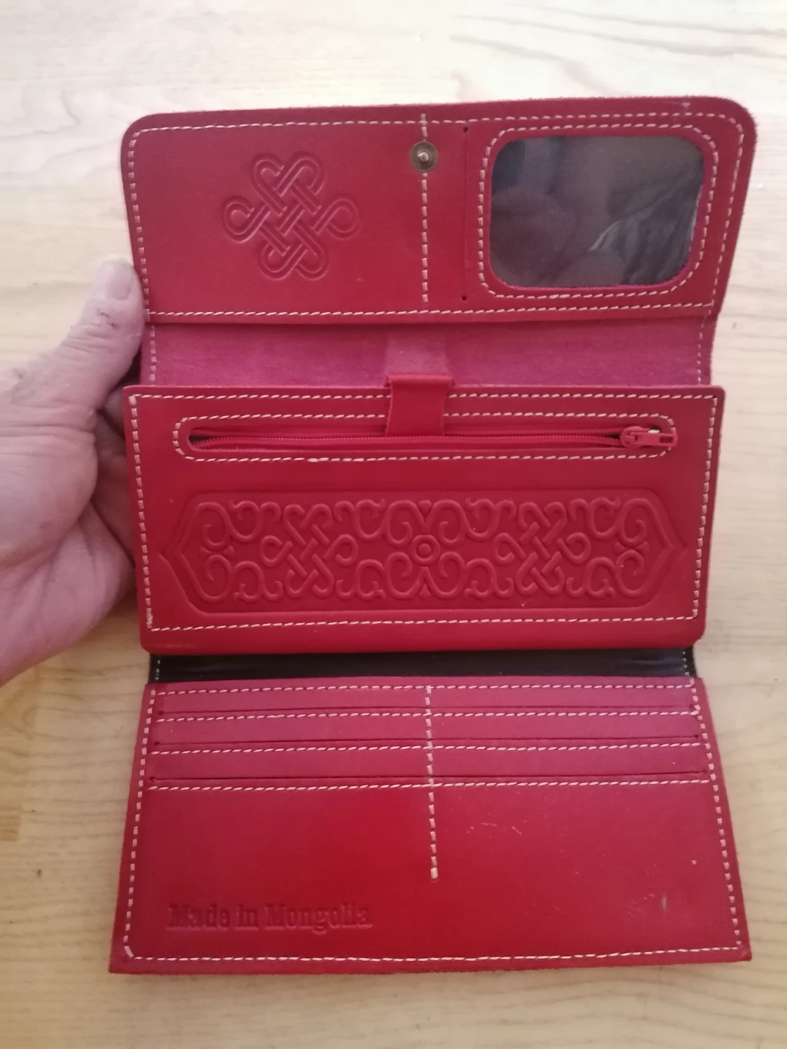 Plånbok / portmonnä i skinn med vackra detaljer - 90