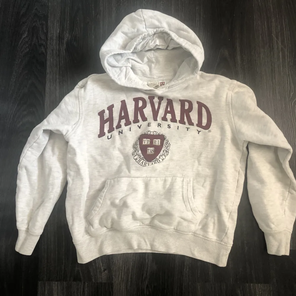 Säljer nu en grå Harvard Hoodie använd några gånger men inga fläckar den är i storlek xs vänligen hör av dig om du har frågor eller undrar något.. Hoodies.