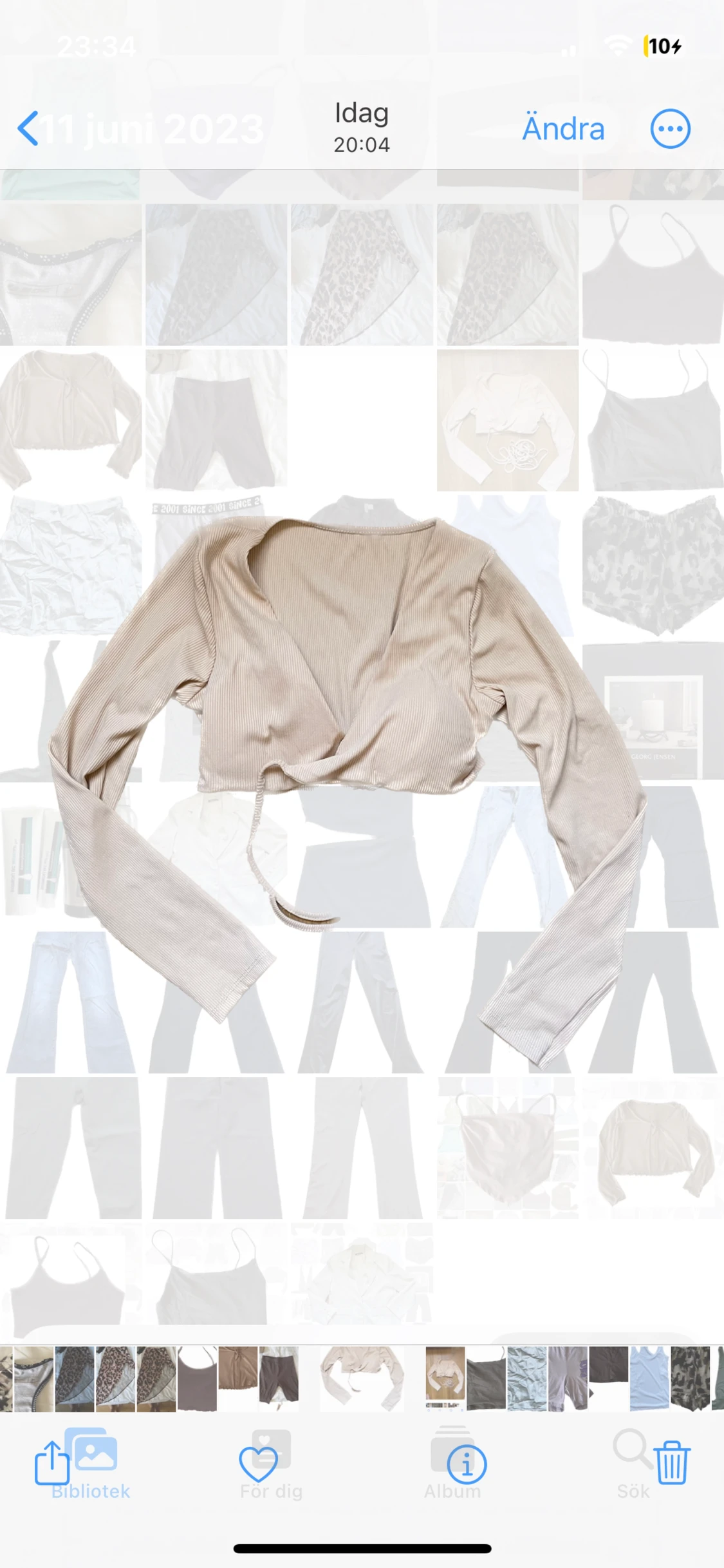 Croppad beige topp - 90