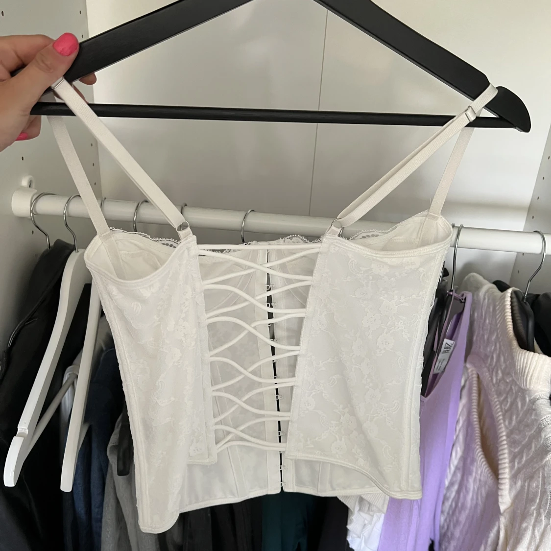 Korsett topp med spets - 90