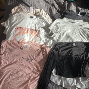 6 tröjor för 100! - Ett paket med 6 tröjor i olika skick, sjukt billigt då jag vill tömma garderob😊, två från Gina, tre från HM och en från SHEIN, vid frågor är det bara att skriva🫶🏻