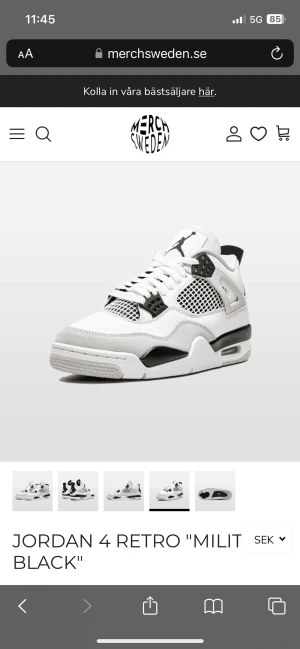 Jordan 4 military black  - Helt nya använd 2 gånger. Storlek 41