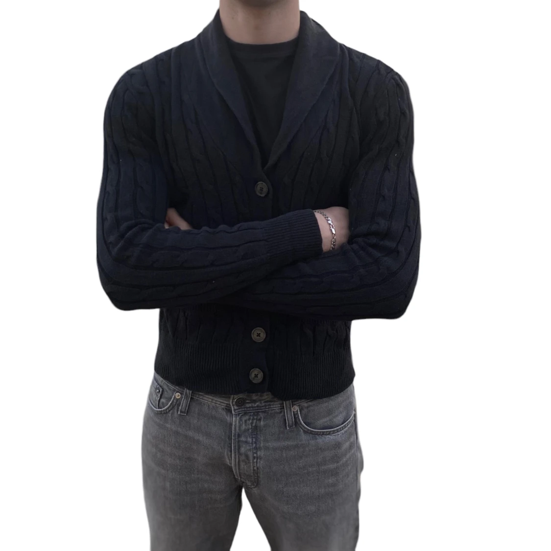 Svart knapptröja - 91