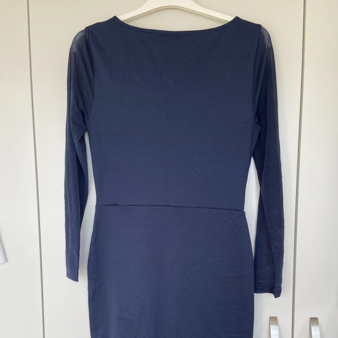 Snygg mjuk blå klänning stl S - 91