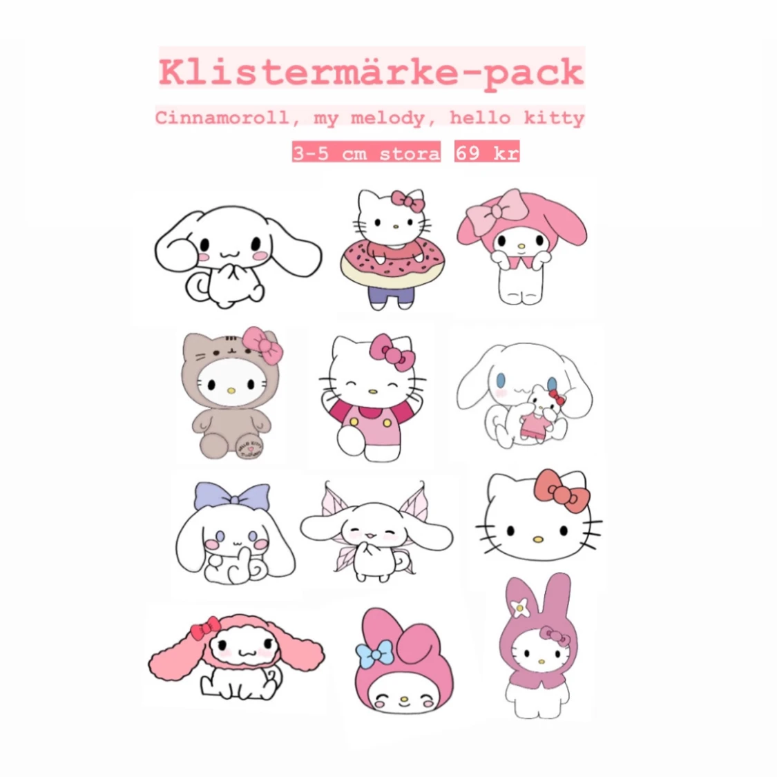  Färdigplockade pack klistermärken - 90