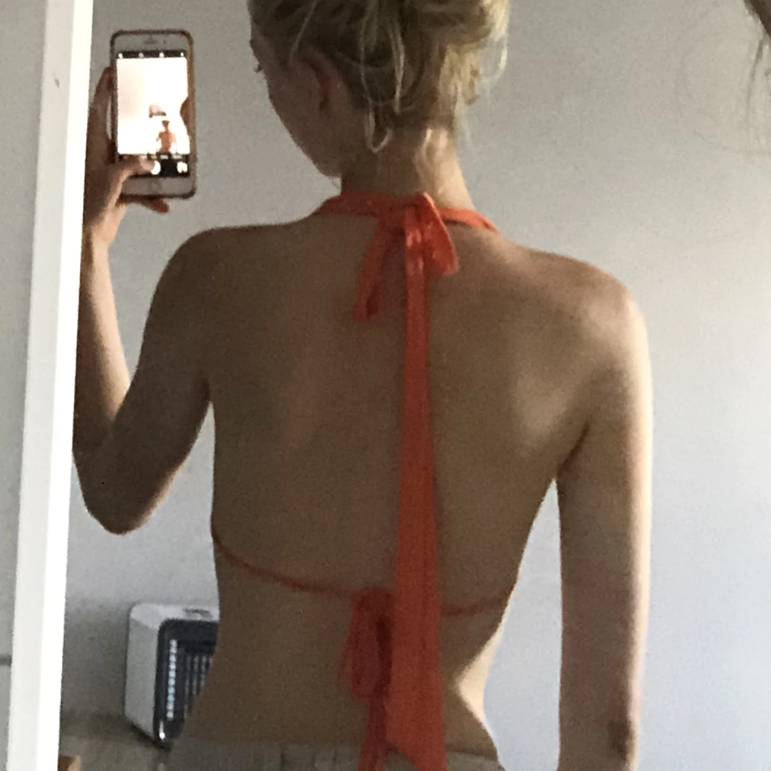 Orange retro festtopp  - 90