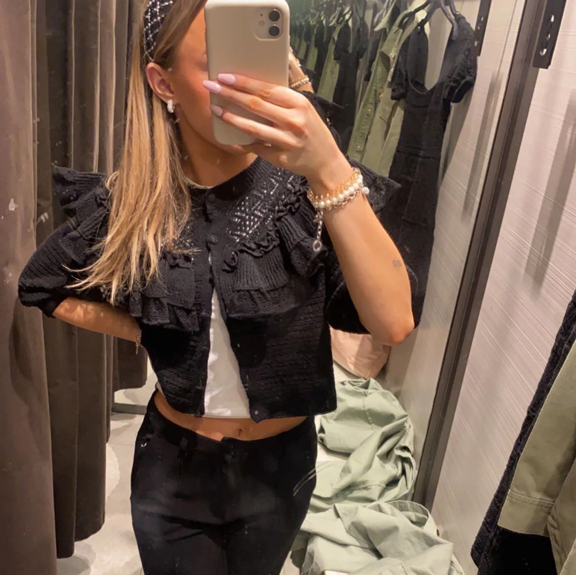 svart stickad zara topp