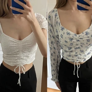Två toppar  - Säljer dessa två super söta toppar ifrån Hollister, dem är sparsamt använda 🥰( den vita är i storlek XS och den blåa är i storleken S )