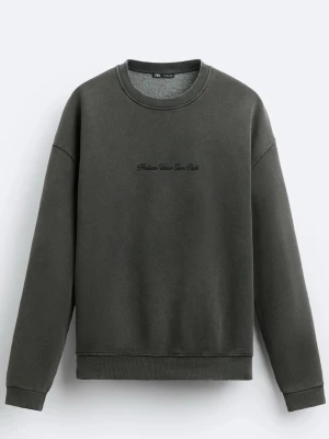 sweatshirt zara  - mörkgrå sweatshirt från zara, herr. storlek s. 