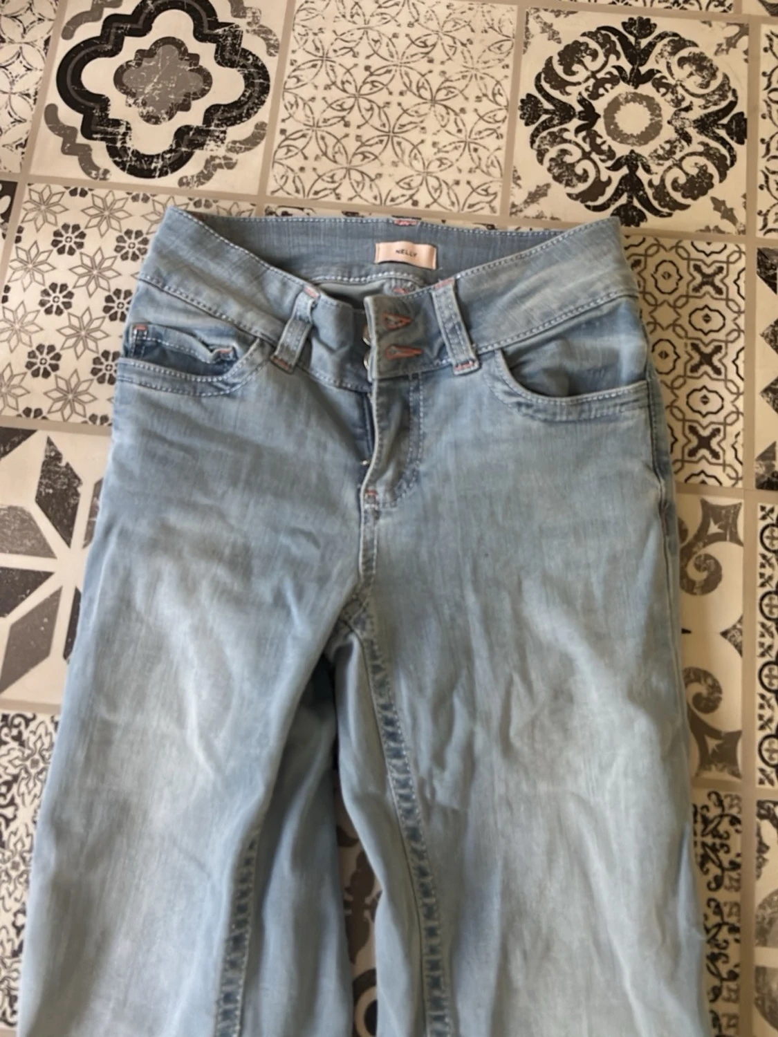 Ljusblå bootcut jeans - 1