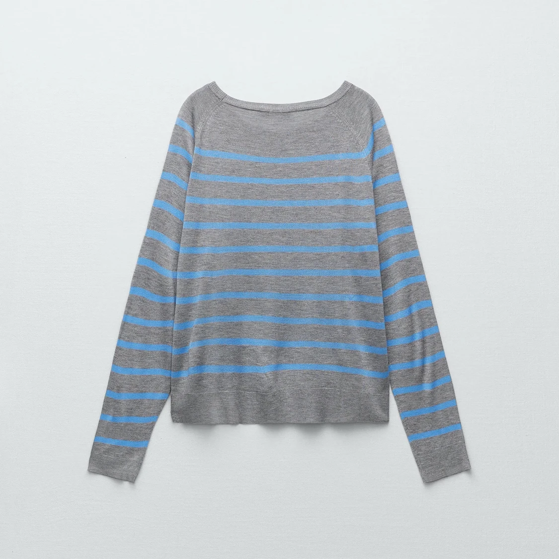 Grå blå randig zara tröja  - 90