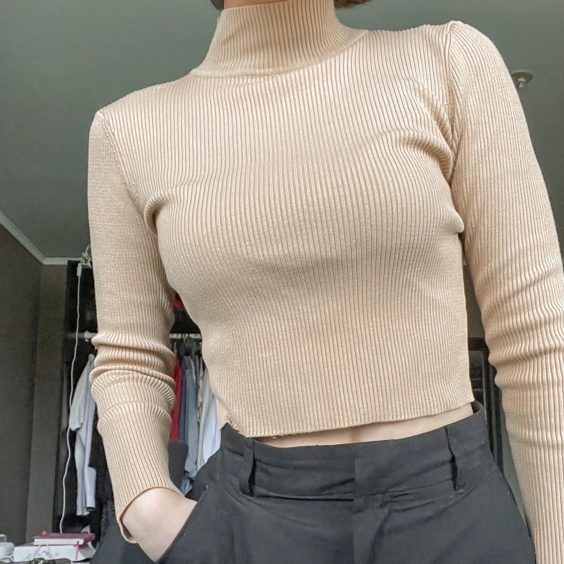 H&M Ribbad turtle neck strl S