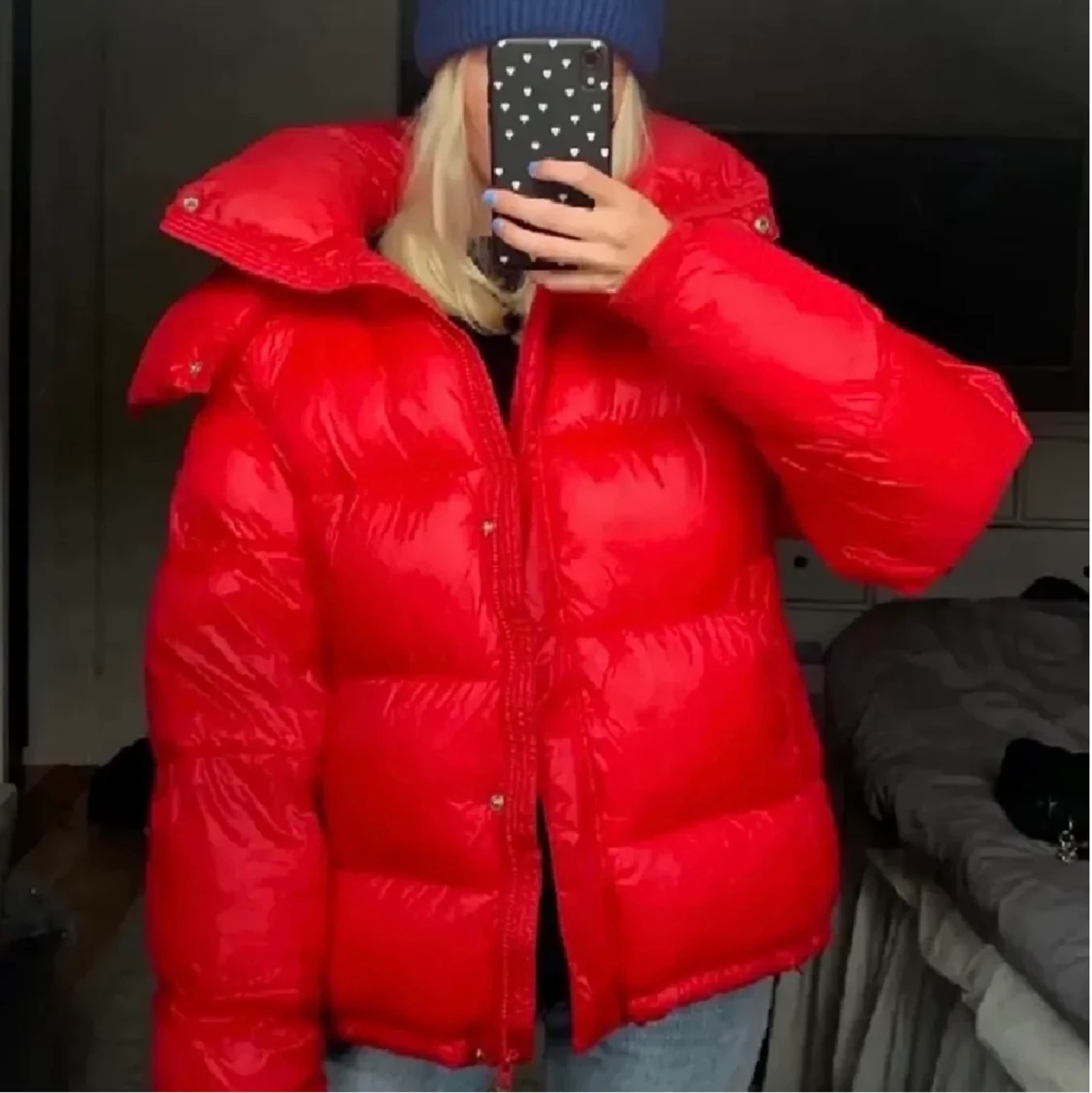 Röd vinterjacka från bikbok