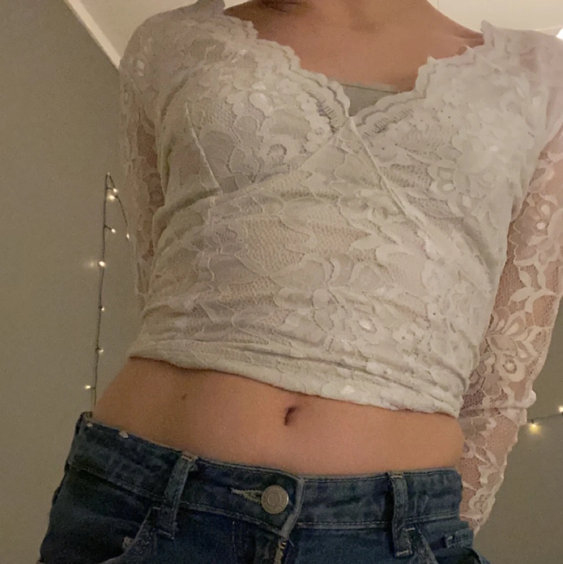 vit spets top<3 - 90