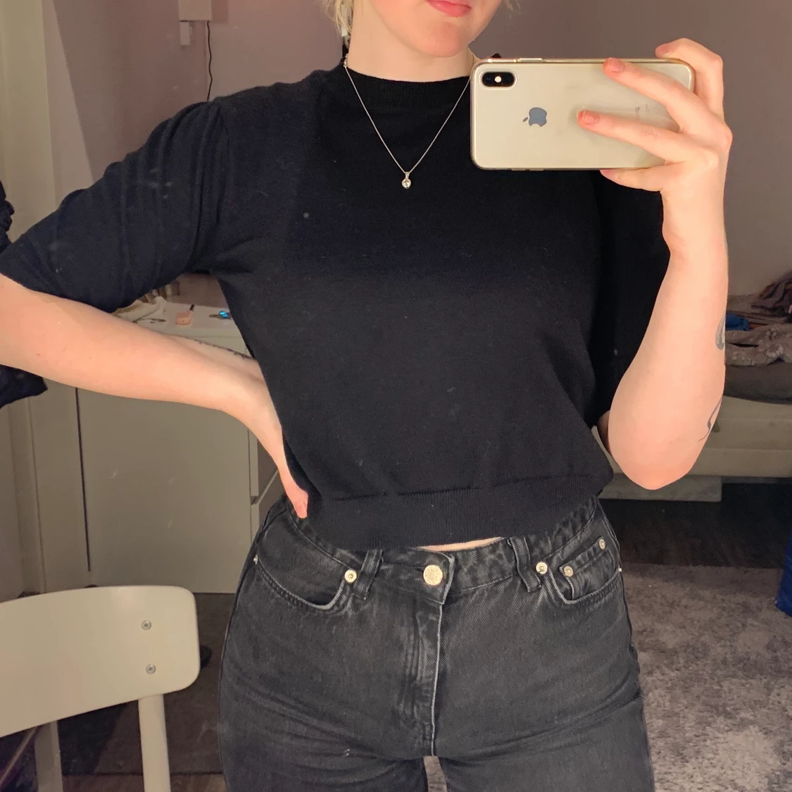 ”Stickad” topp - 90