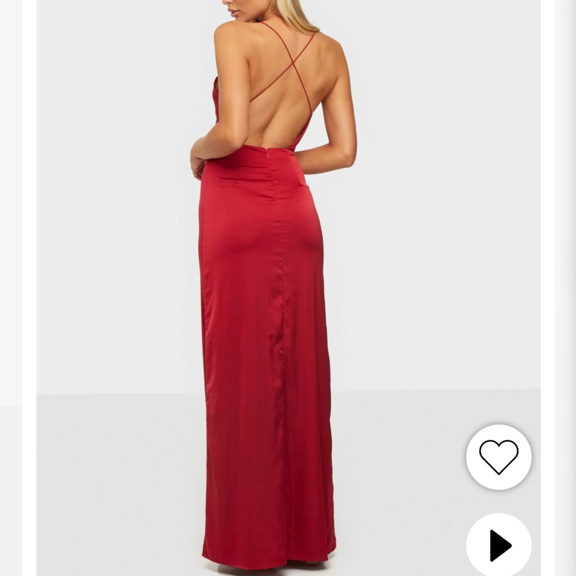 WATERFALL DRESS RÖD HELT NY - 90