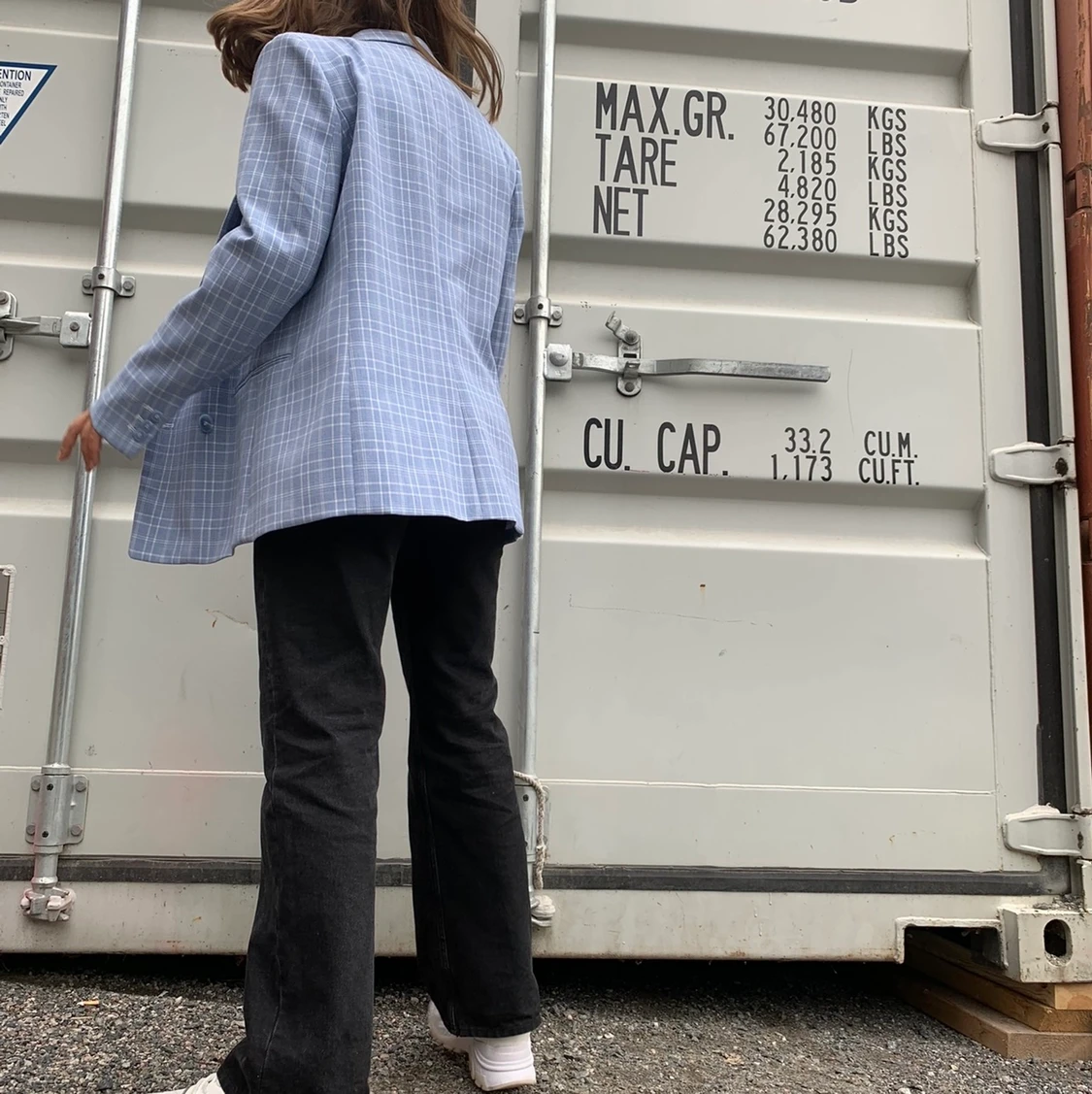 Blå kostym jacka  - 90