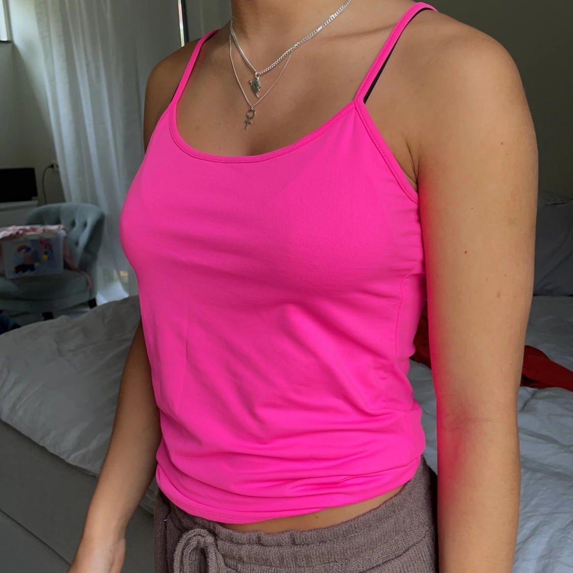 Neonrosa topp zara eur M