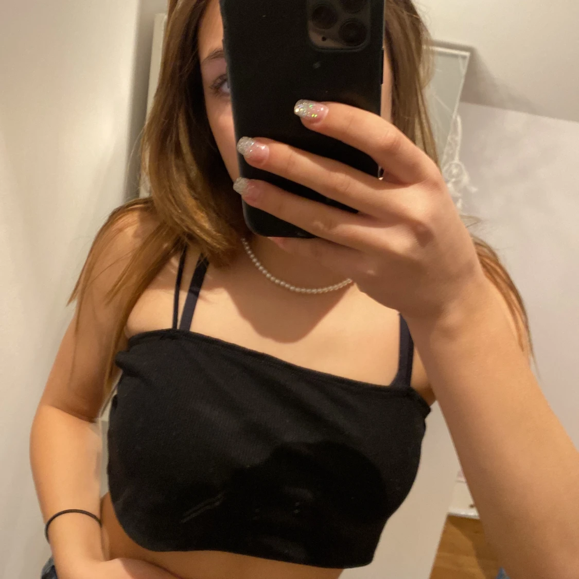 Kort svart linne - 90