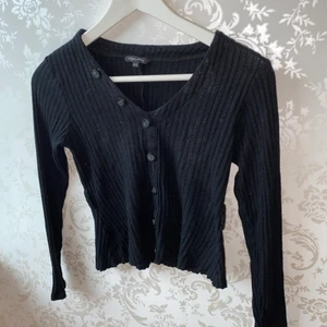 Svart ribbad topp - Gammal klänning som jag gjort om till en söt topp