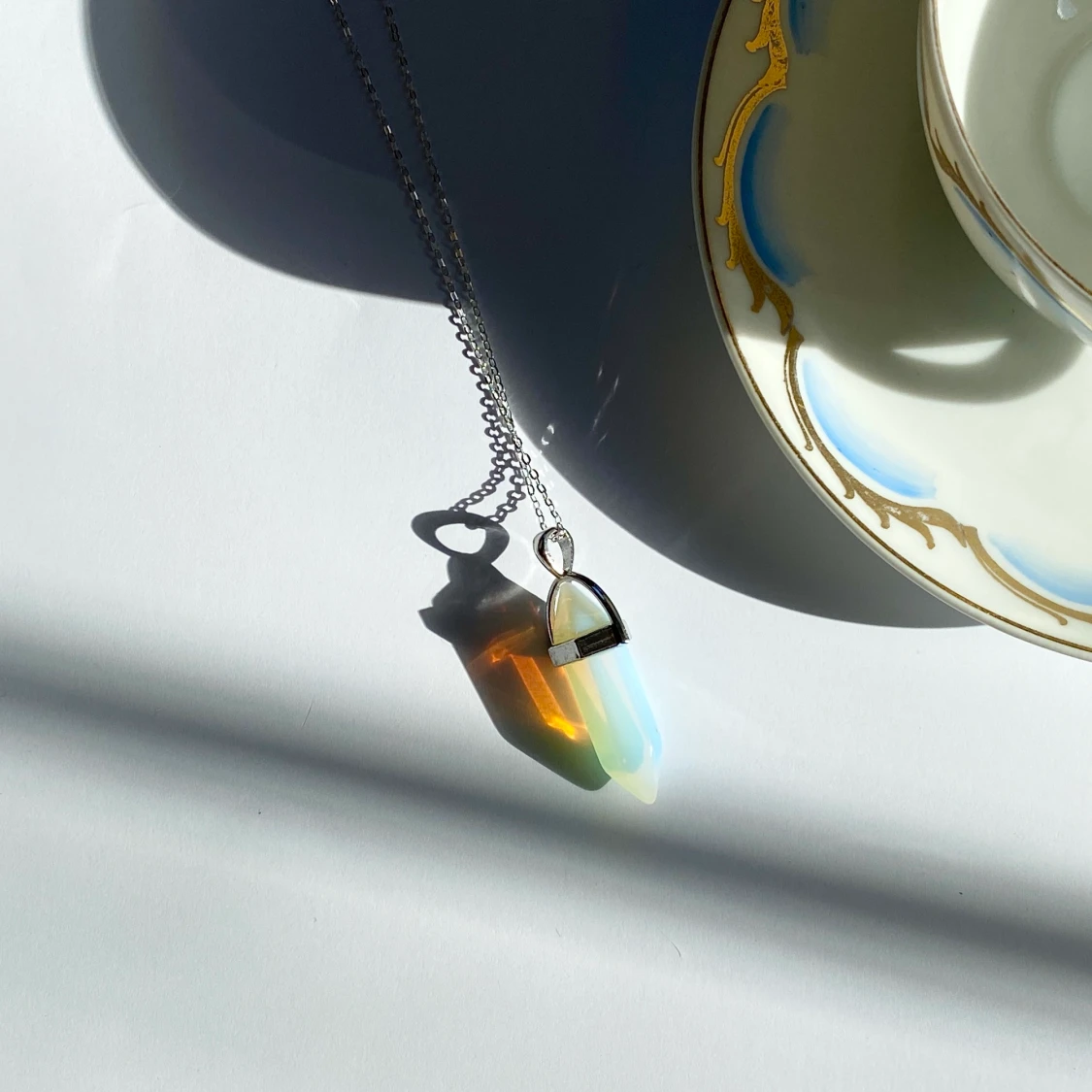 ÄKTA OPALIT HALSBAND -  925 sterling silver - 90