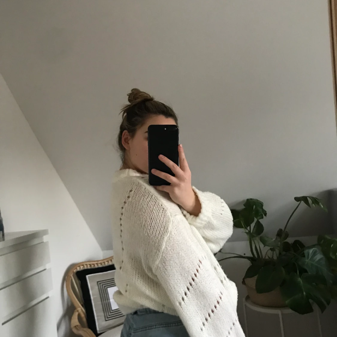 Söt stickad tröja - 90