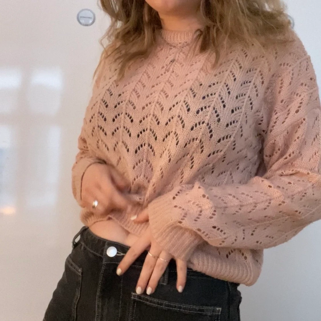 Stickad tröja Rosa