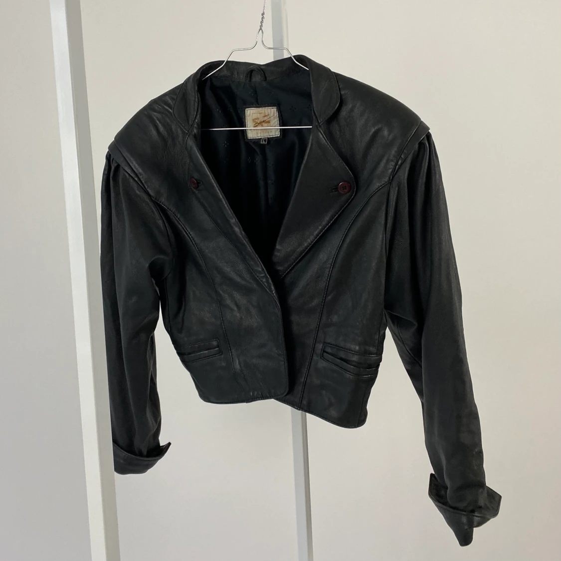 Cropped leather jacket - 90