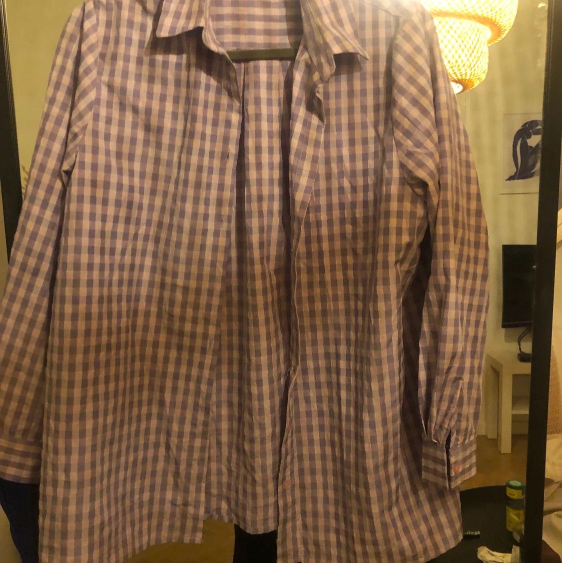 Lilarutig oversize skjorta - 90