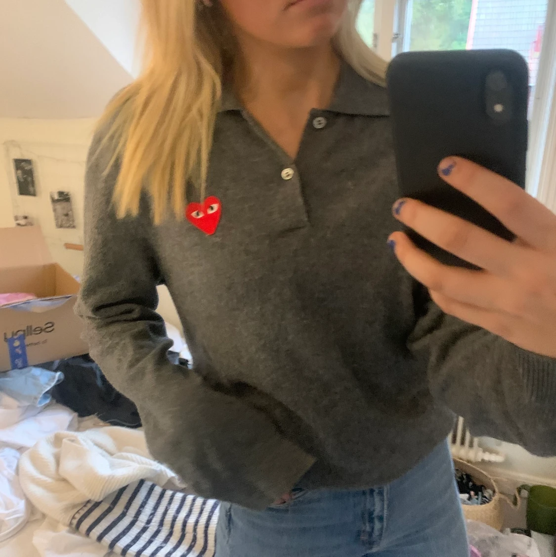 Comme des garcon merinoull tröja strl s - 90