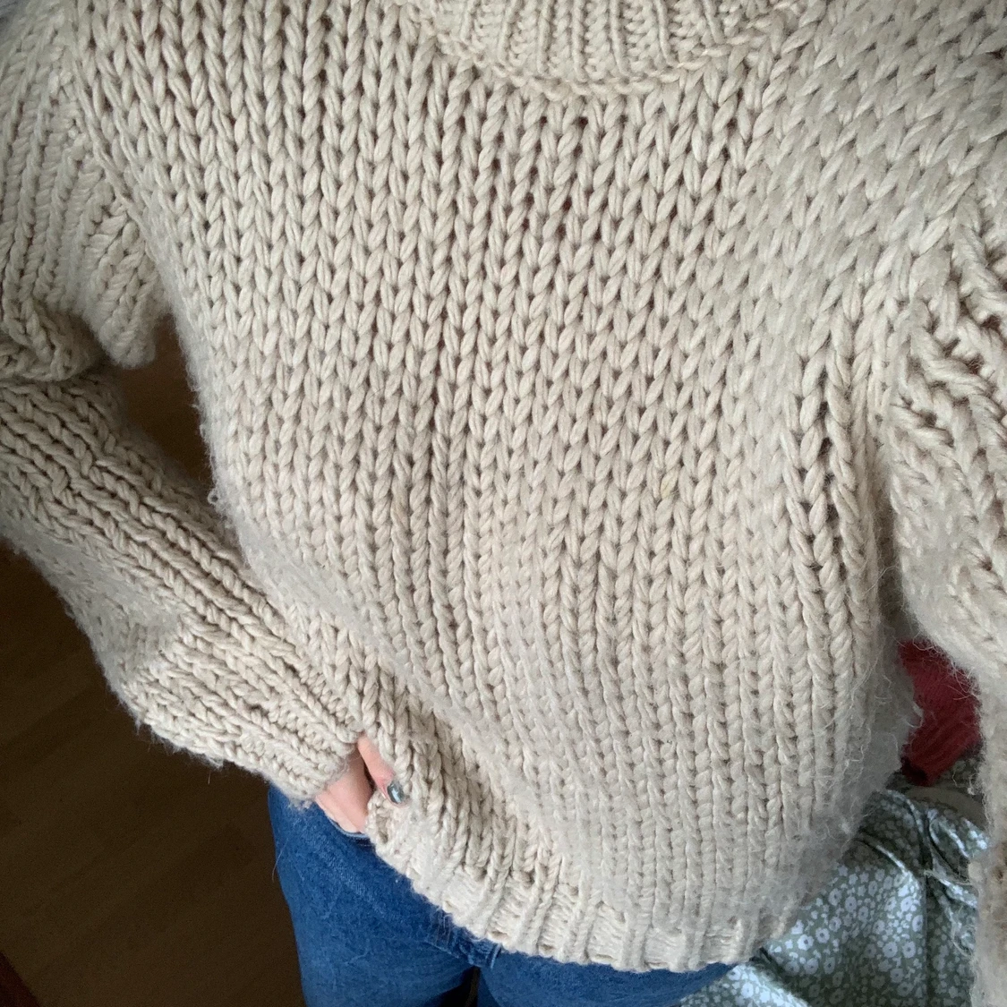 LjusBrun/beige stickad tröja - 91