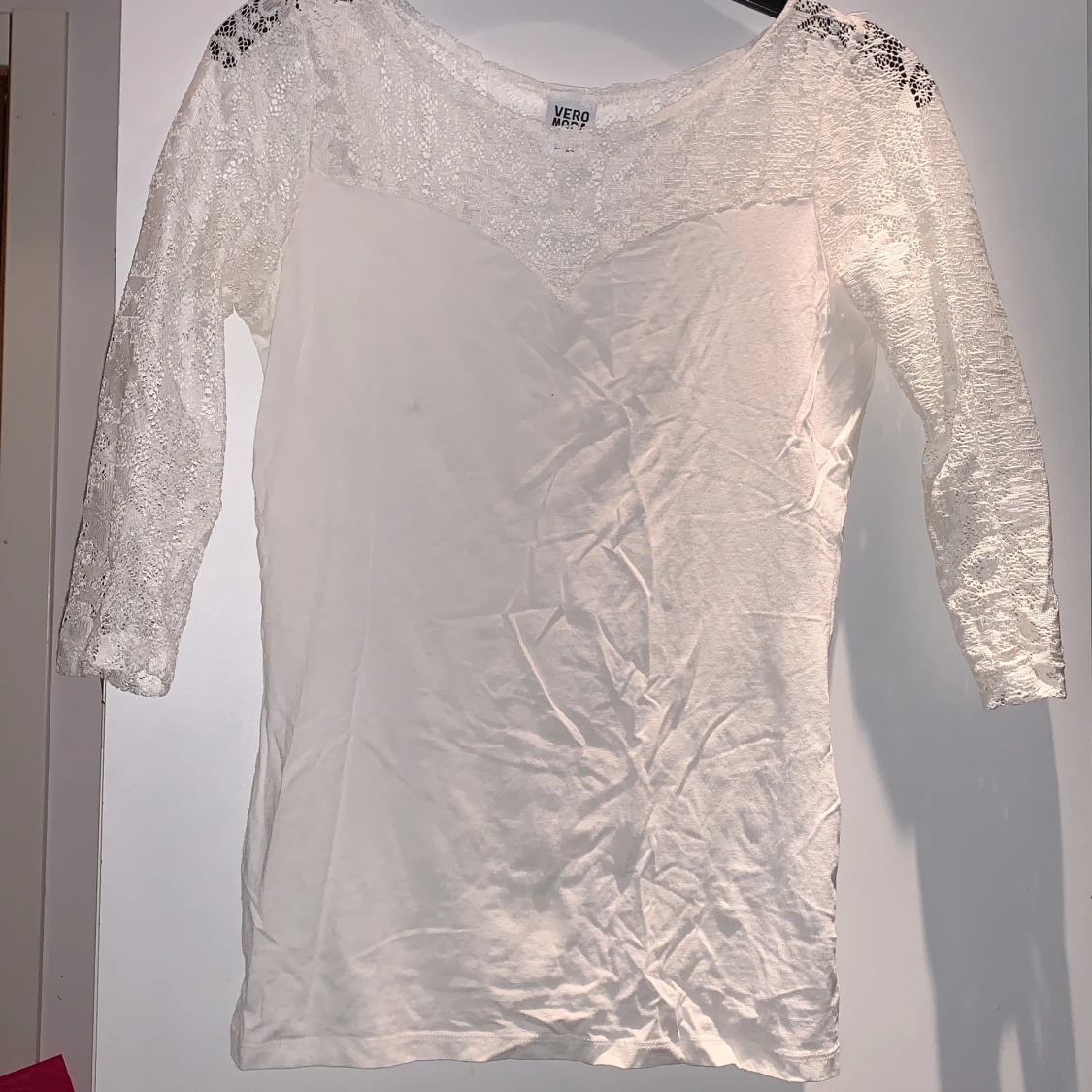 Vit spets tröja i strl S❤️