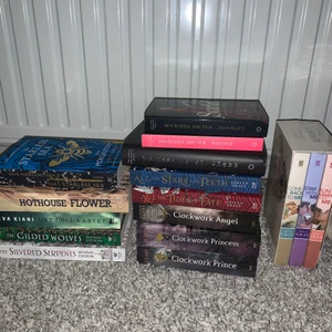 BÖCKER TILL BILLIGT PRIS!! - Heeej:) säljer lite böcker, mest fantasy. Böckerna på översta raden kostar 65 kr styck, mellan raden 50 och nedre raden 35 kr (förutom triologin forbidden summer som kostar 175 kr. Frakt tillkommer. Alla böcker är i gott skick. Ryggen på clockwork angel triologin är dock bruten men det syns knappt. 💗💗