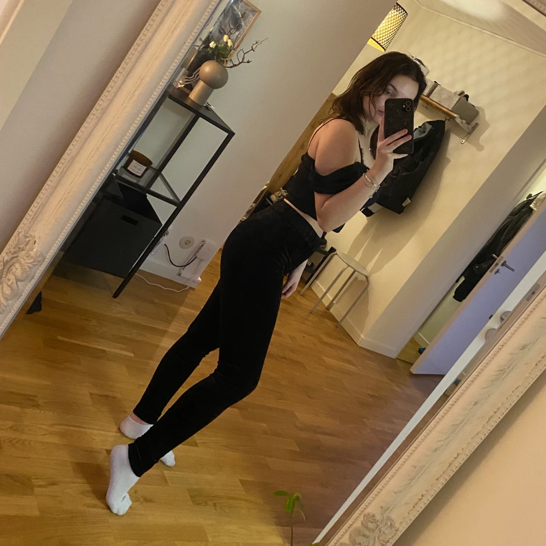 Svarta velour tights - 90