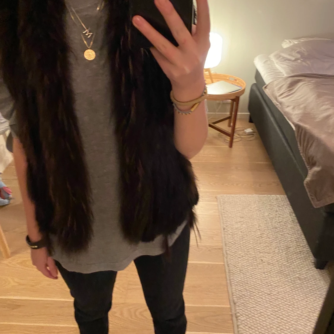 Äkta päls väst  - 90