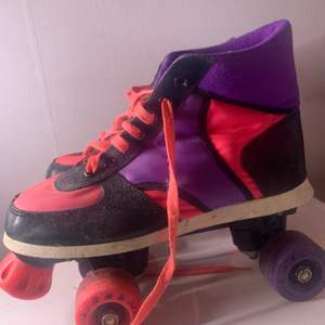 Vintage 1980s pink and purple soft rollerskates. Size european 37. Bought in Camden Town. London. 
