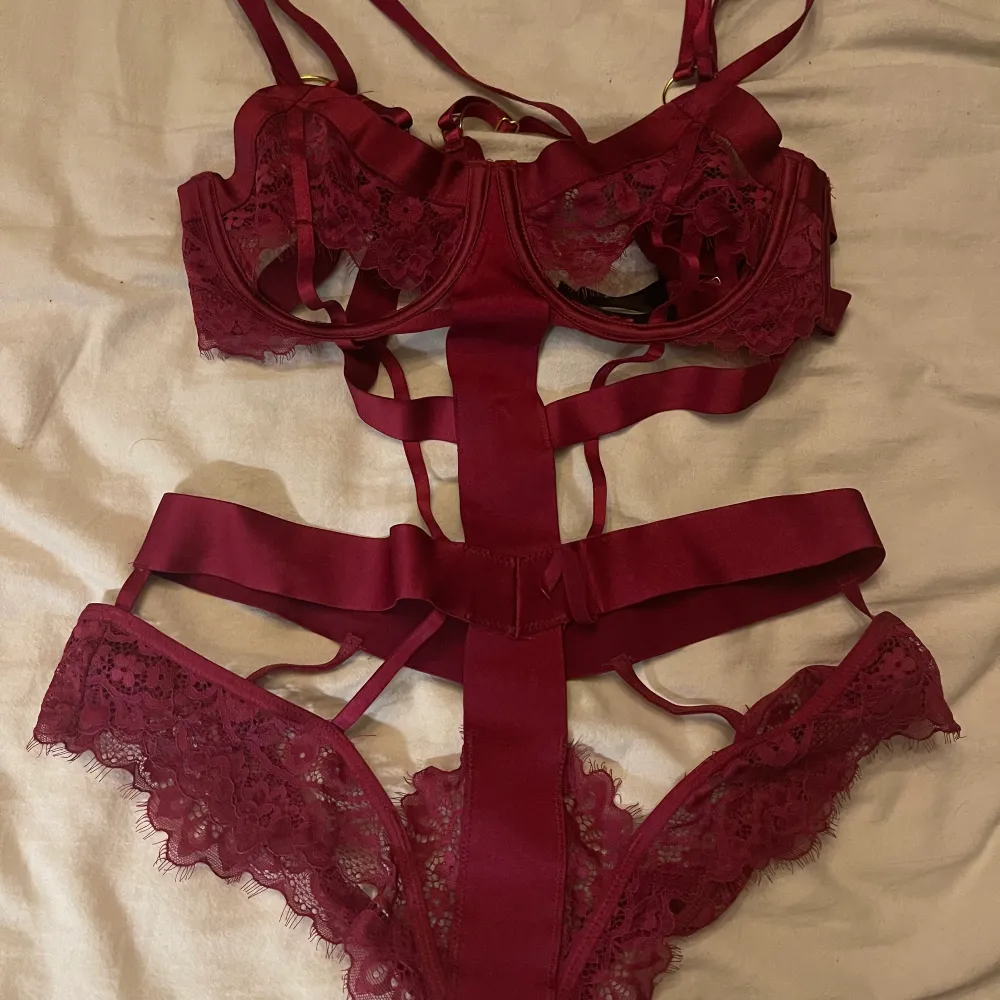 Superfin oanvänd (endast testad) body från hunkemöller. Fin mörkare röd färg strl M. 150 Kr + frakt (spårbart) säljes billigt pga rensning. ❤️‍🔥. Övrigt.