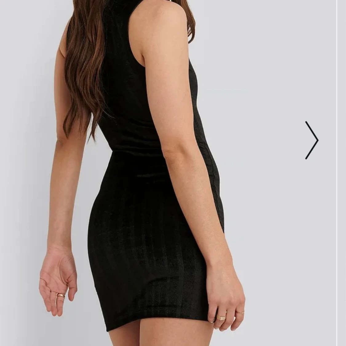 NA-KD black striped velvet mini dress  - 91